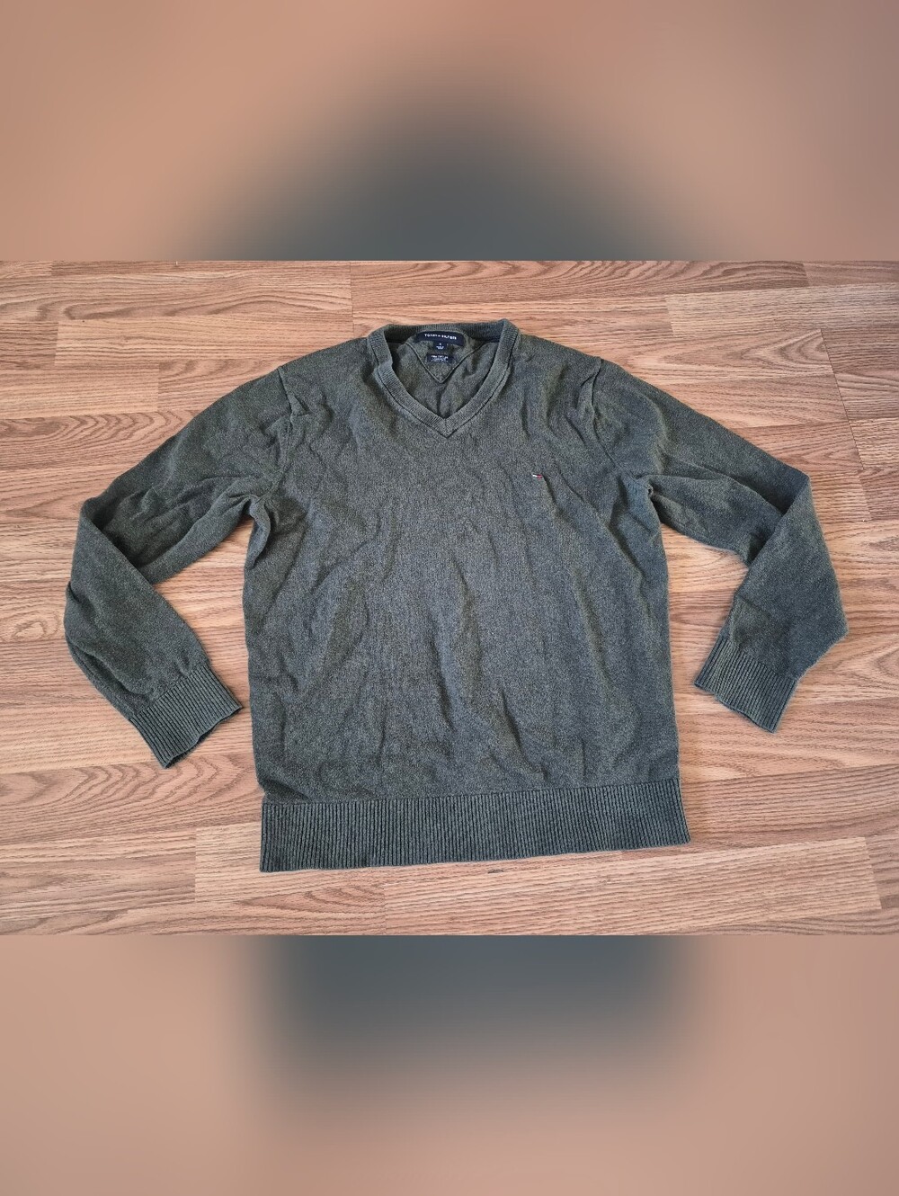 Tommy Hilfiger Men's Green Pima Cotton Cashmere Long-Sleeve Top